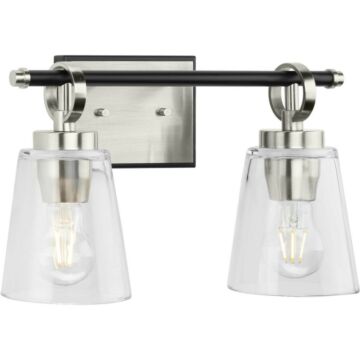 Cassell 2-Light Bathroom Vanity Light & Vanity in Brushed Nickel