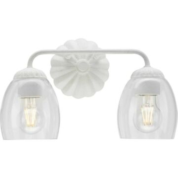 Quillan 2-Light Bathroom Vanity Light & Vanity in White Plaster