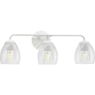 Quillan 3-Light Bathroom Vanity Light & Vanity in White Plaster