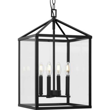 Hillcrest 4-Light Foyer Pendant in Matte Black