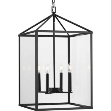 Hillcrest 4-Light Foyer Pendant in Matte Black