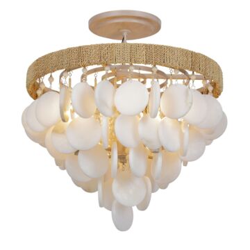 Aurelia'S Cove Four Light Semi Flush Mount in Autumn White by Metropolitan