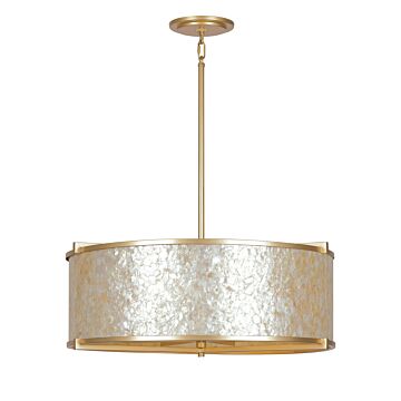Sommers Bend Six Light Pendant in Fawn Gold by Metropolitan
