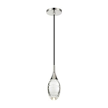 Hail LED Mini Pendant in Polished Nickel by George Kovacs
