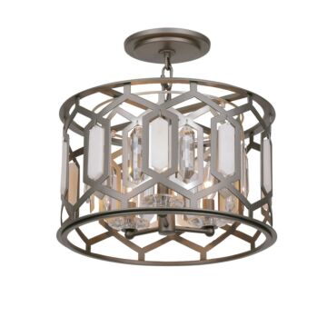 Hexly Three Light Semi Flush Mount in Bronze & Sultry Silver by MinkaLavery