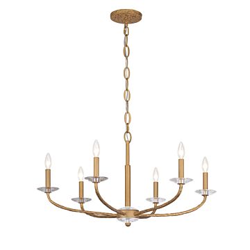 Atella Six Light Chandelier in Ashen Gold by MinkaLavery