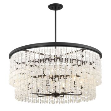 Shimmering Elegance Nine Light Chandelier in Sand Coal by MinkaLavery