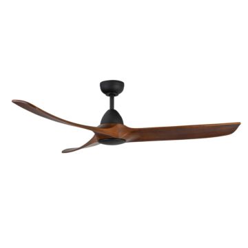 Baylor 60"Ceiling Fan in Matte BlackDark Walnut by Kuzco Lighting