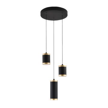 Cuff LED Pendant in Black  Gold by ET2