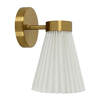 Amore 1-Light Wall Bracket in Brass with White