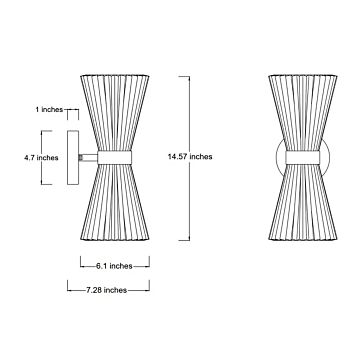 Amore 2-Light Wall Bracket in BrassWhite