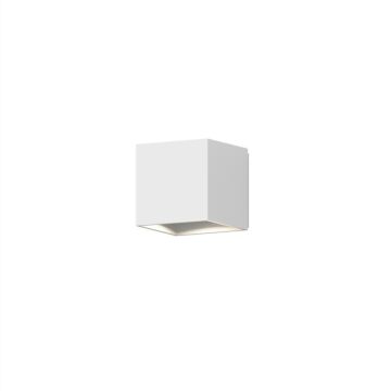 Qube LED Wall Sconce in Textured White by Sonneman