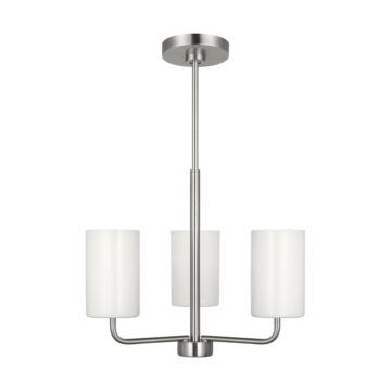 Rhett  Chandelier in Brushed Steel by Generation Lighting.