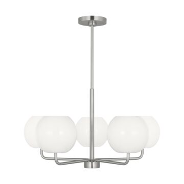 Rory  Chandelier in Brushed Steel by Generation Lighting.