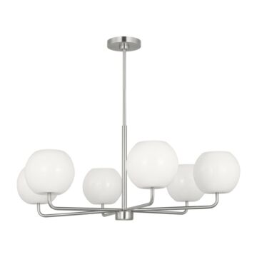 Rory  Chandelier in Brushed Steel by Generation Lighting.