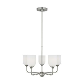 Emile  Chandelier in Brushed Steel by Generation Lighting.
