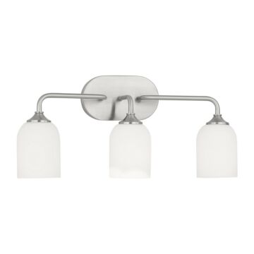 Emile 3-Light Bathroom Vanity Light in Brushed Steel
