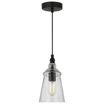 Loras  Mini Pendant in Midnight Black by Generation Lighting.