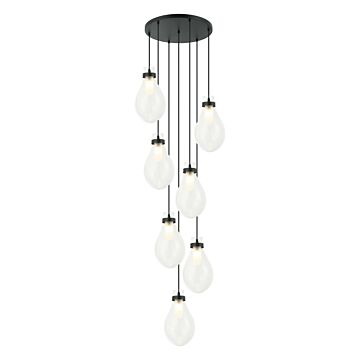 Seranna Seven Light Pendant in Matte Black by Matteo Lighting