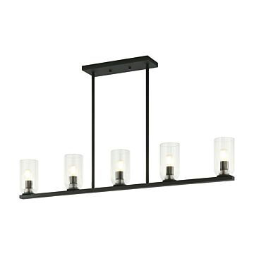 Westlock Five Light Pendant in Matte Black by Matteo Lighting