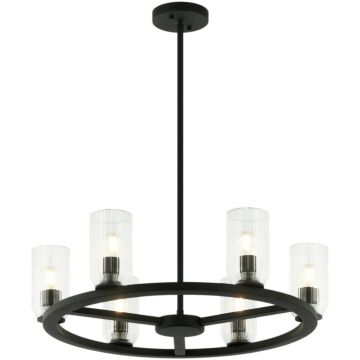 Westlock Six Light Pendant in Matte Black by Matteo Lighting