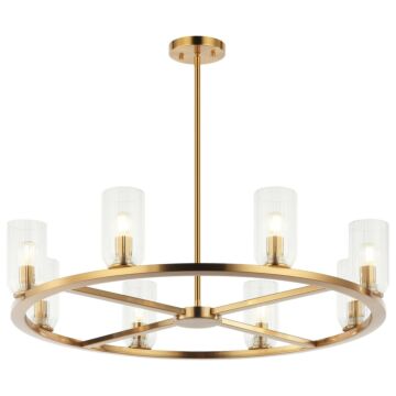 Westlock Eight Light Pendant in Aged Gold Brass by Matteo Lighting