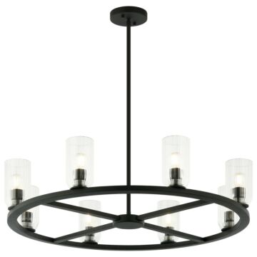 Westlock Eight Light Pendant in Matte Black by Matteo Lighting