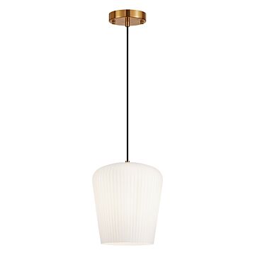 Charismo One Light Pendant in Aged Gold Brass by Matteo Lighting
