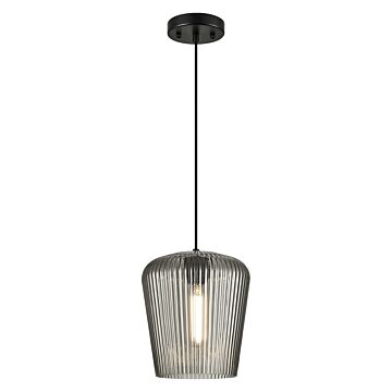 Charismo One Light Pendant in Black by Matteo Lighting