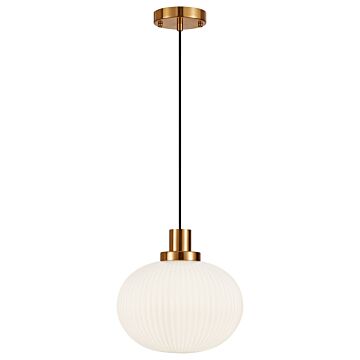 Charismo One Light Pendant in Aged Gold Brass by Matteo Lighting