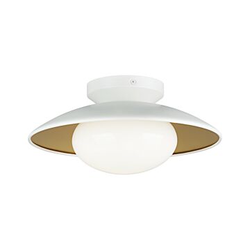Hatley One Light Ceiling Mount in White by Matteo Lighting