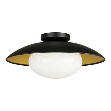 Hatley One Light Ceiling Mount in Black by Matteo Lighting
