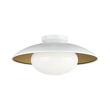 Hatley One Light Ceiling Mount in White by Matteo Lighting