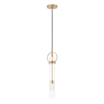 Textile LED Pendant in Brushed Brass by Justice Designs
