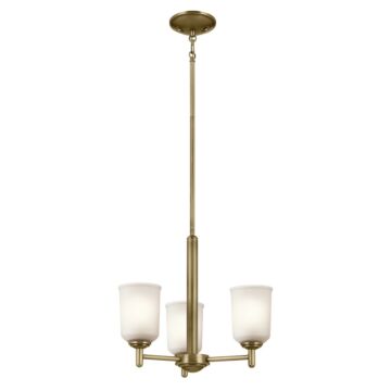 Shailene Three Light Mini Chandelier in Natural Brass by Kichler