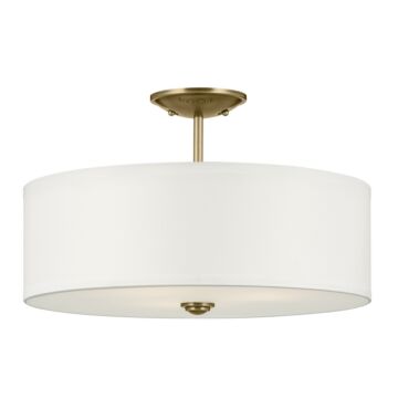 Shailene Three Light Semi Flush Mount in Natural Brass by Kichler