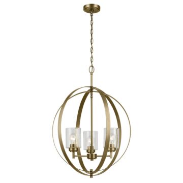 Winslow Three Light Chandelier in Natural Brass by Kichler