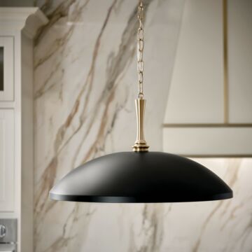 Delarosa One Light Pendant in Black by Kichler