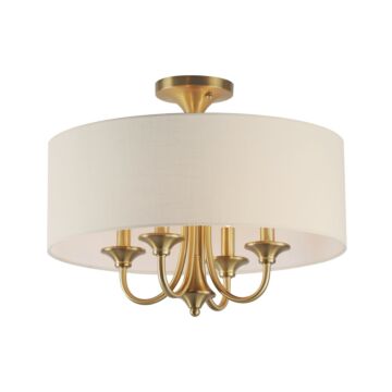 Bongo Four Light Pendant   Semi Flush Mount in Natural Aged Brass by Maxim
