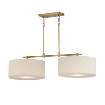 Bongo Two Light Pendant in Natural Aged Brass by Maxim