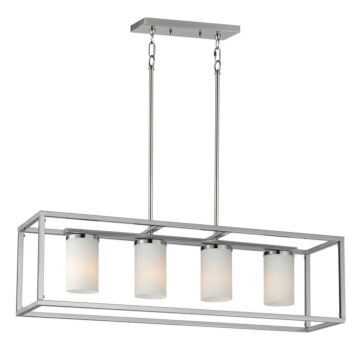 Lateral Four Light Linear Pendant in Satin Nickel by Maxim