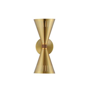Helsinki Two Light Wall Sconce in Natural Aged Brass by Maxim