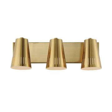 Helsinki Three Light Bath Vanity in Natural Aged Brass by Maxim