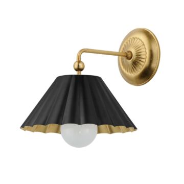 Primrose One Light Wall Sconce in Black   Gold Leaf by Maxim