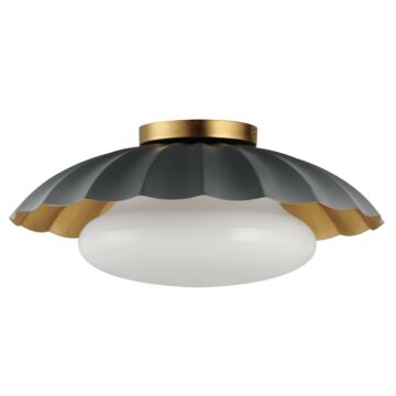 Primrose One Light Flush Mount in Dark Grey   Gold Leaf by Maxim