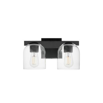Scoop Two Light Bath Vanity in Black by Maxim