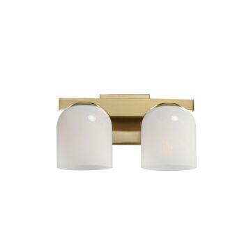 Scoop Two Light Bath Vanity in Natural Aged Brass by Maxim