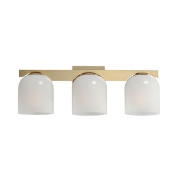 Scoop Three Light Bath Vanity in Natural Aged Brass by Maxim