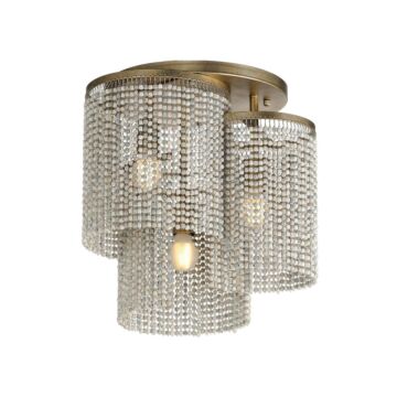 Fontaine Three Light Flush Mount in Golden Silver by Maxim