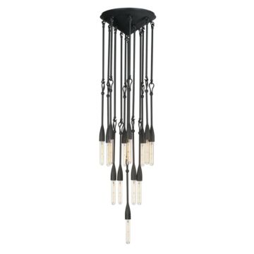 Pioneer 13 Light Pendant in Anthracite by Maxim